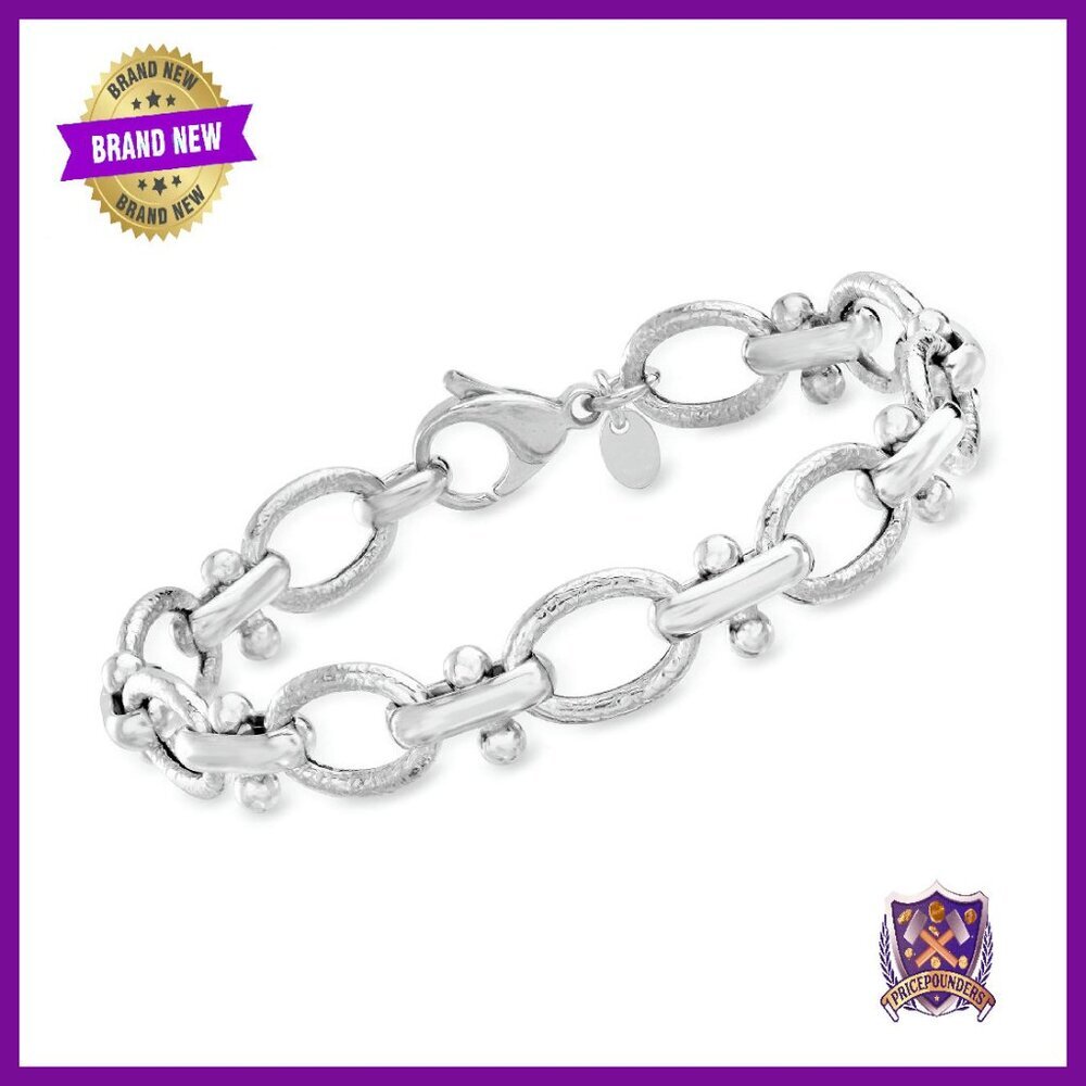Sterling Silver Italian Link Bracelet 725 Inch Lobster Clasp